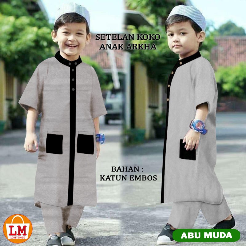 TERMURAH TERLARIS Setelan Pakaian Baju Koko Anak Terbaru 2021 KOKO ANAK ARKHA LMS 22143 - 22149