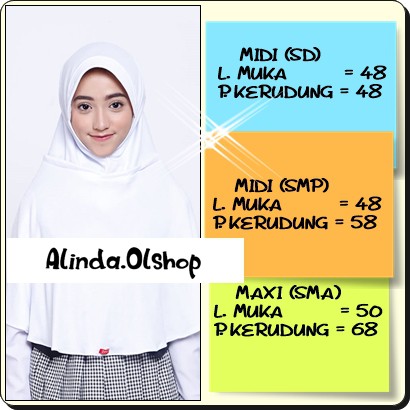 Zoya kerudung / Hijab / Bergo anak SD Hingga SMA - Sukses