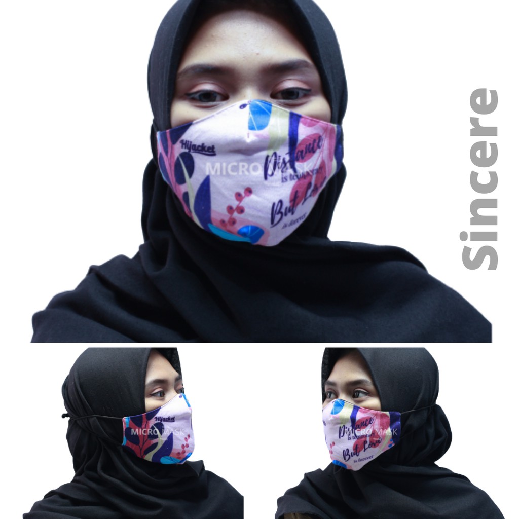 Masker Hijab Kain Motif/ Micromask / Masker Hijacket/Spectrum/Masker Polos-SINCERE