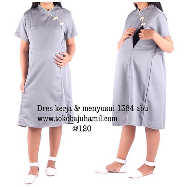 Baju hamil dres 1384 abu