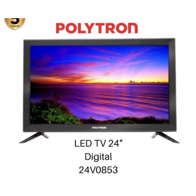 TV LED POLYTRON 24 INCH DIGITAL V1853 GARANSI RESMI