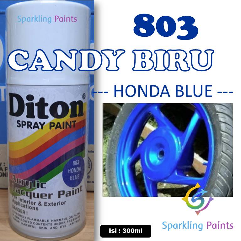 Pilox Diton Honda Blue 803 Biru Candy Candytone Transparan Cat Pilok Motor 300ml Warna Biru Kendi Metalik Honda Blue