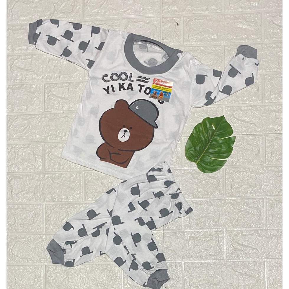 stelan baju anak lucu murah motif cool setelan 3-18bulan