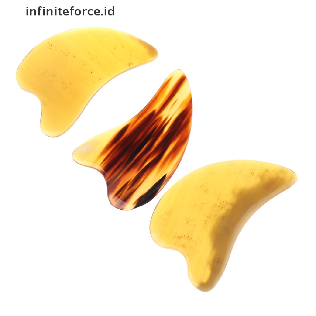 (infiniteforce.id) Alat Pijat Gua Sha Bahan Tanduk Kerbau Alami Untuk Wajah / Leher / Tubuh