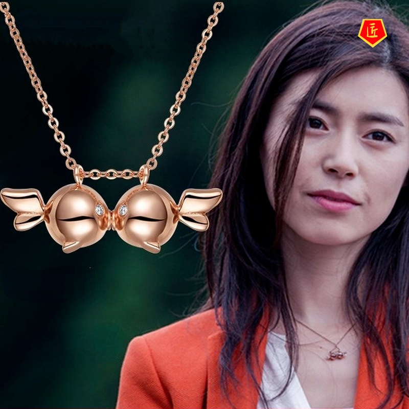 [Ready Stock]Kissing Gourami Necklace Female Fashion Elegant Graceful