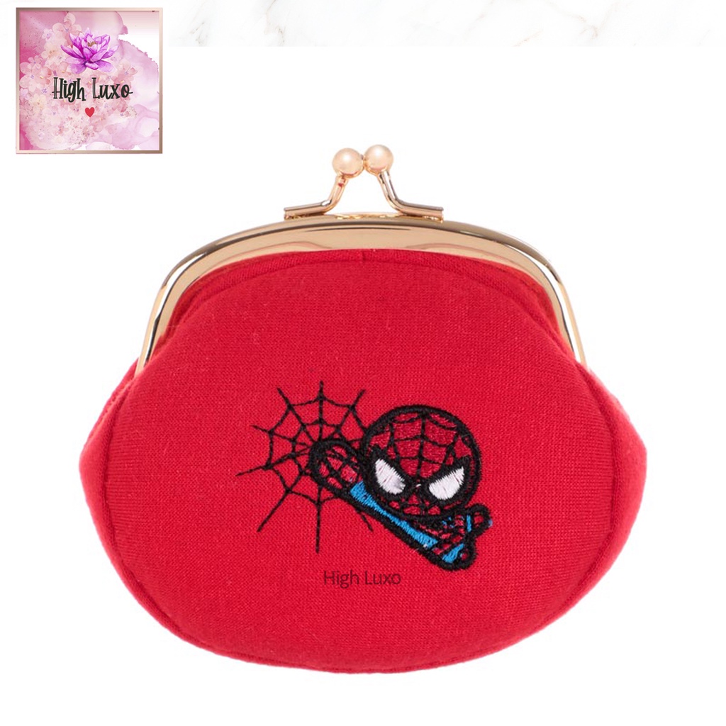 Miniso Official Dompet Koin Marvel Coin Purse Spiderman Avengers Red Merah Cool Cute Imut Lucu Kawai