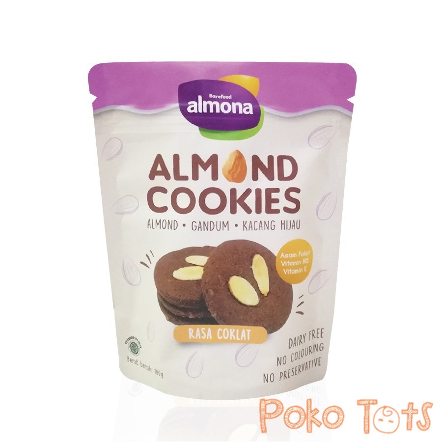 Almona Almond Cookies Rasa Cokelat 100gr Snack Sehat Almona WHS