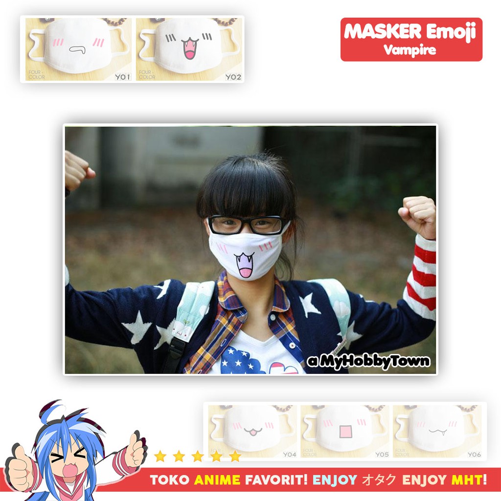 Masker Emoticon / Kaomoji Mask bisa untuk Masker Motor