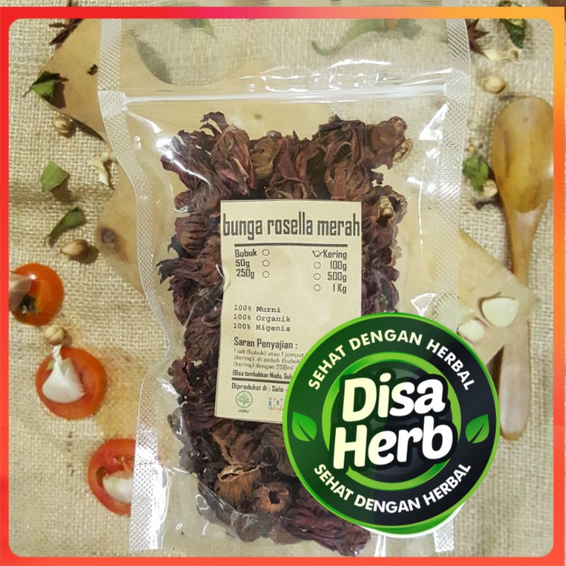 

BUNGA ROSELLA MERAH KERING 50gr- Hibiscus Sabdariffah - MURNI - JSR - REMPAH