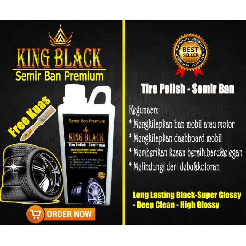 Semir Ban Mobil Semir Ban Motor Semir Ban Premium High Glossy Tire Dressing Tire Polish isi 1 liter