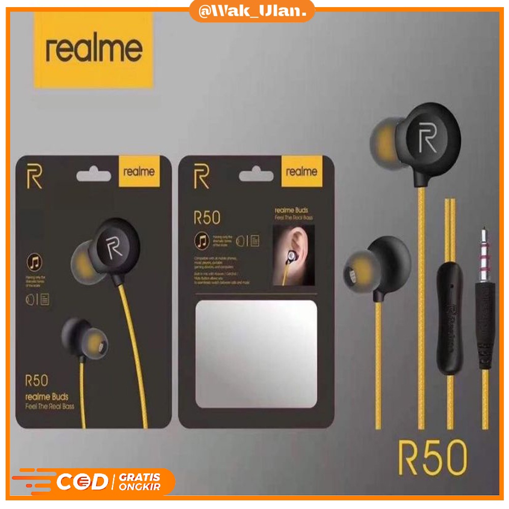 Headset Handsfree Earphone Realme R50 Music Sound Super