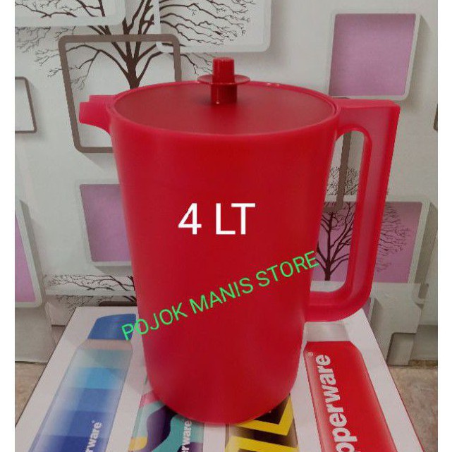 Diskon  Teko pitcher jumbo 4 liter  tupperware eceran  1 pcs ungu / merah / tosca.
