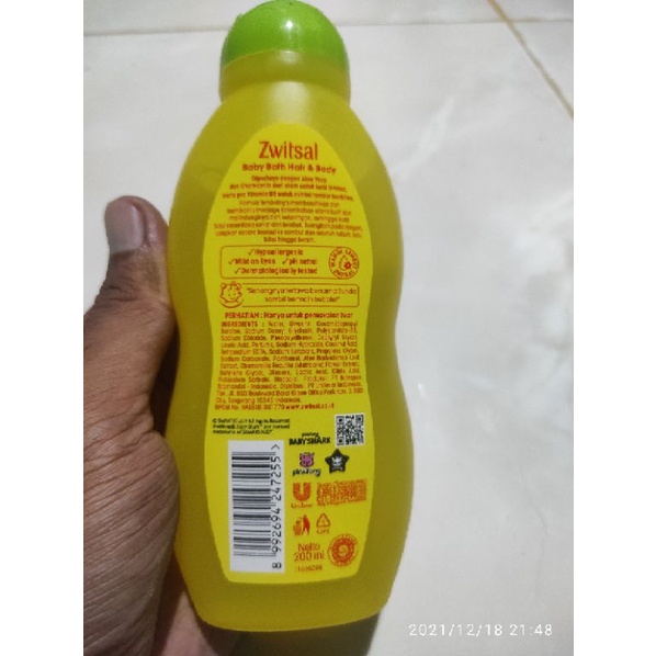 Zwitsal Aloe vera Baby Bath Hair and Body 200ml