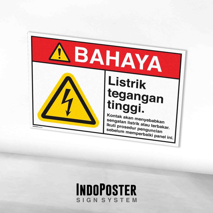 

Stiker Label Safety Sign Rambu K3 ANSI Panel Listrik Tegangan Tinggi