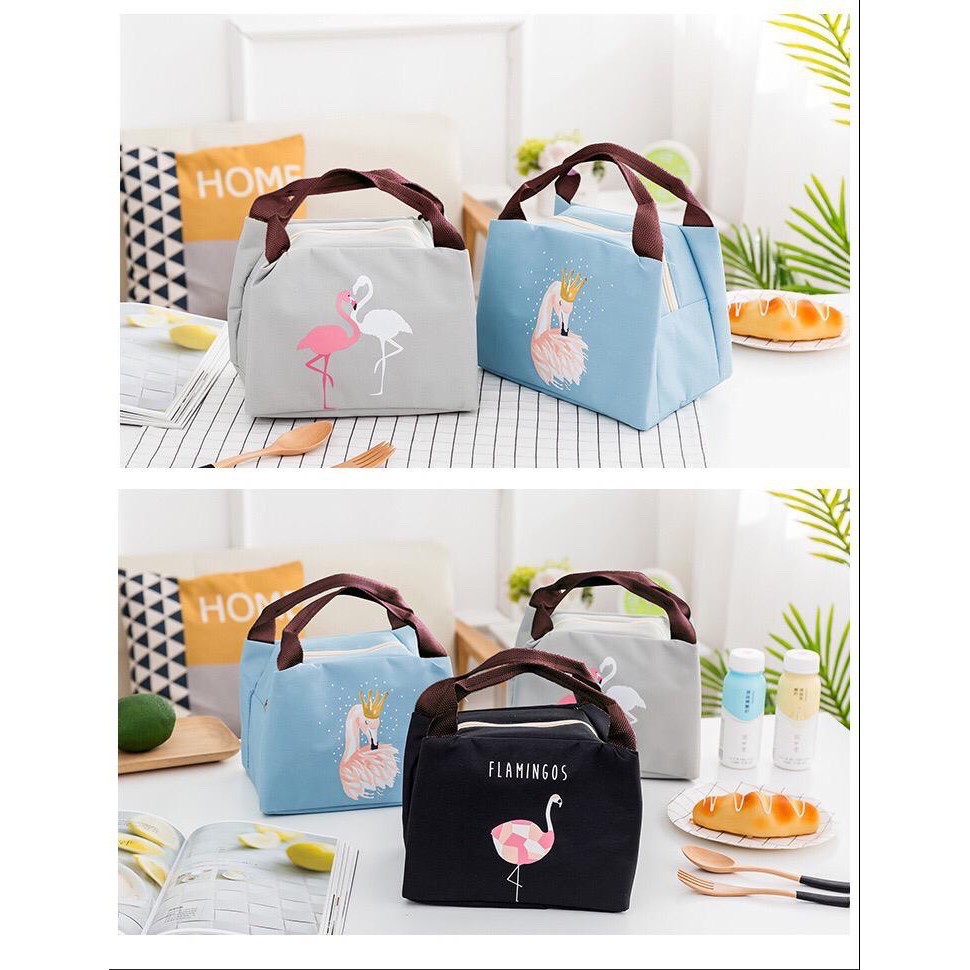 Tas Bekal Lunch Bag Insulated / Cooler Bag MOTIF FLAMINGGO - MKM