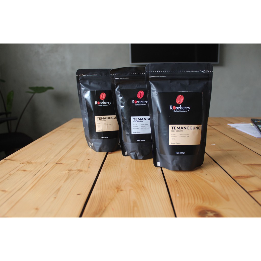 

biji / bubuk Roseberry kopi Robusta Temanggung petik merah tanpa campuran (50gr 100gr 200gr 250gr)