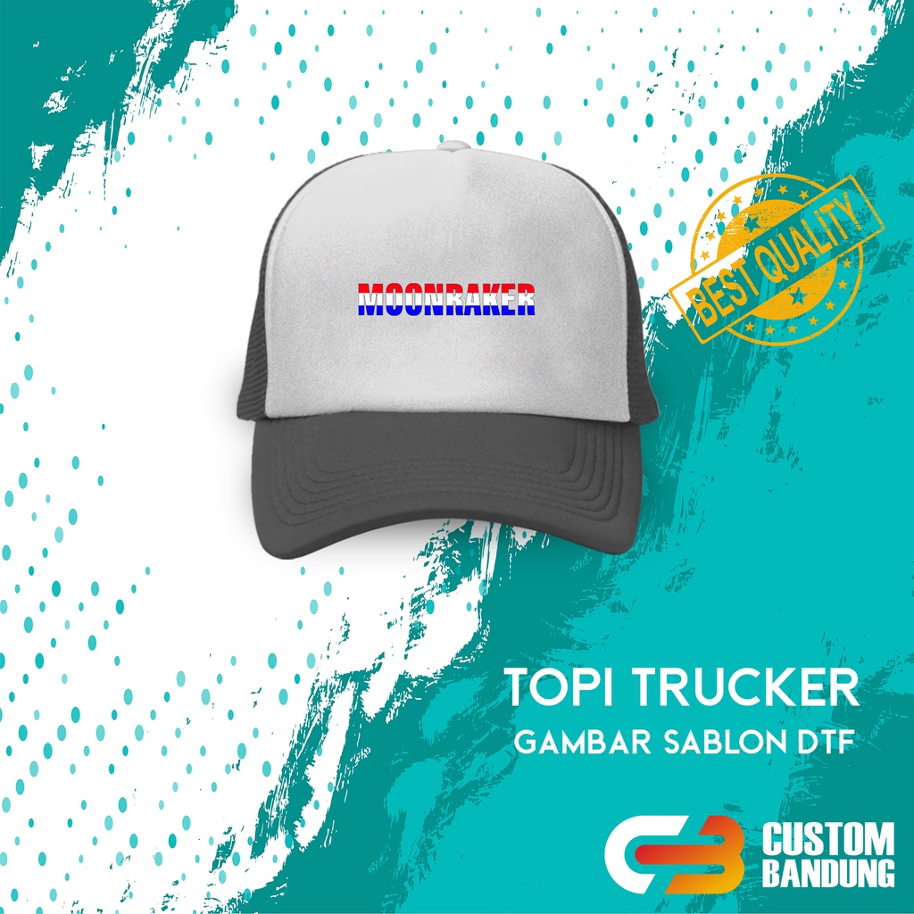 Topi Trucker MOONRAKER 3 Topi Jaring GBR Pria Wanita Bisa COD Original High Quality