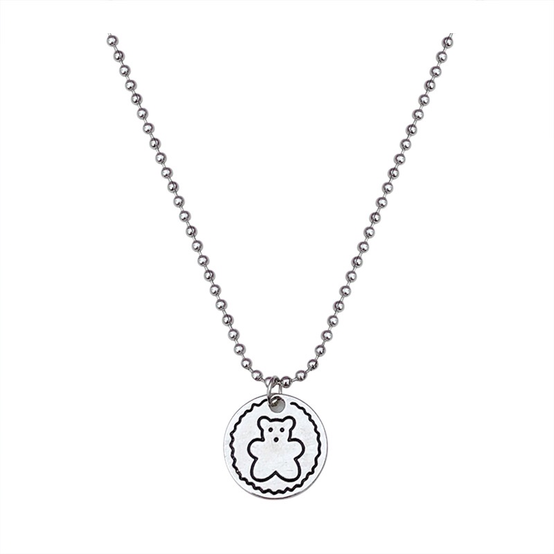 Titanium steel Tidak Luntur Beruang Snoopy Panjang Liontin Kalung Untuk Wanita Trendi ins Pribadi Hip Hop Pasangan sweater chai