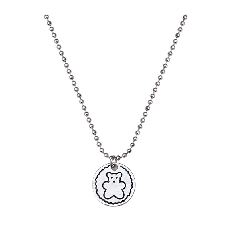 Titanium baja tidak memudar bear Snoopy liontin kalung panjang fashion wanita ins pribadi Hip Hop pa