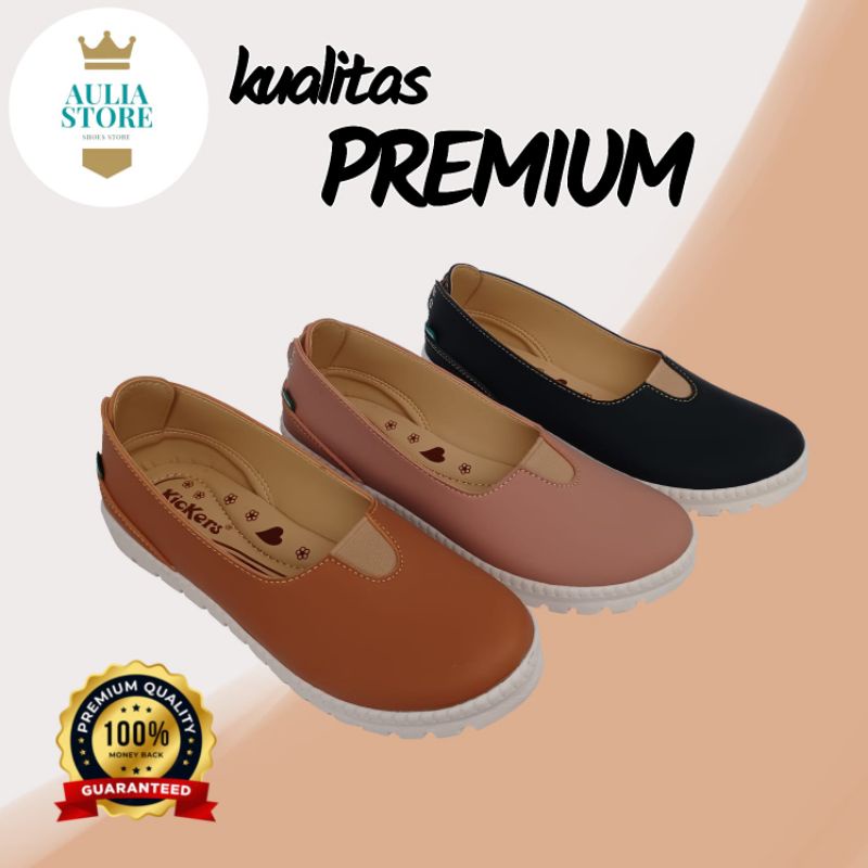 sepatu  kickers wanita murah slip on big size 41_45 murah. new aulia 18