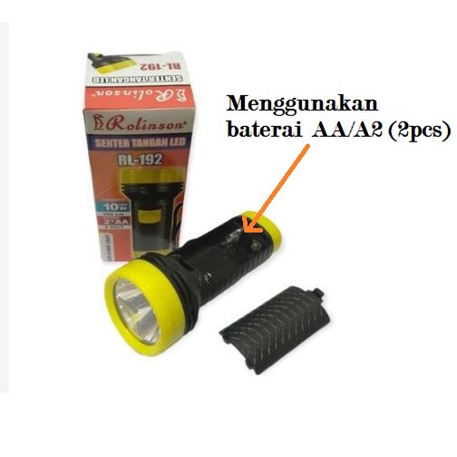 TERBARU!!Senter tangan LED High Brightness RL-192 10w Rolinson Menggunakan BATERAI AA/A2 Flashlight Senter Outdoor Senter Berkemah (COD) MURAH