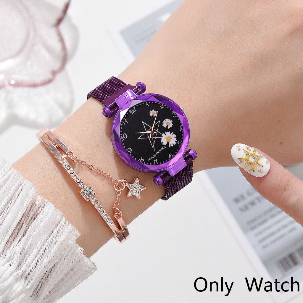 ✅COD Jam Tangan Wanita Fashion Daisy Pattern Ladies Watch Magnet