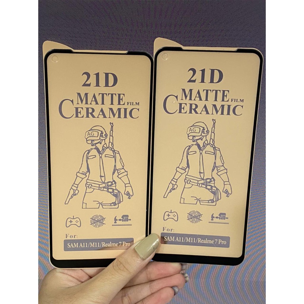 SAMSUNG A11 M11 REALME 7 PRO TEMPERED GLASS 21D Ceramic Matte Screen Guard Anti Radiasi Full Cover