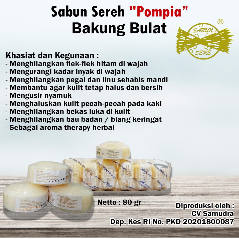 Sabun Bakung Bulat 80gr Sereh Pompia Dapat Mencegah Serangga