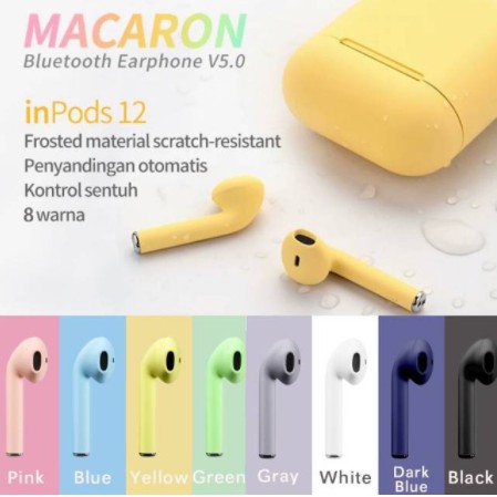 Inpods 12 Macaroon Inpods i12 Macaron headset bluetooth earphone inpod warna warni GRADE A