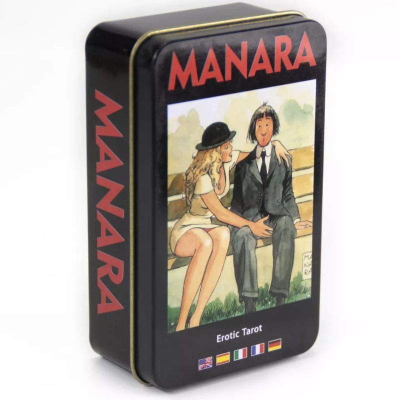 Manara Tarot dengan Kotak Kaleng pinggiran Hitam