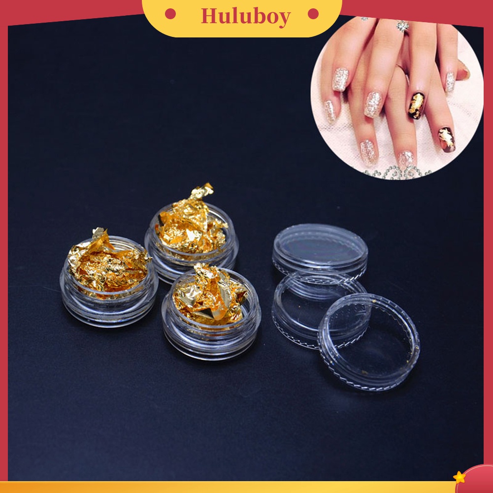 Huluboy Huluboy♡ Stiker Kuku Foil Glitter 4 Warna Untuk Dekorasi Nail Art DIY