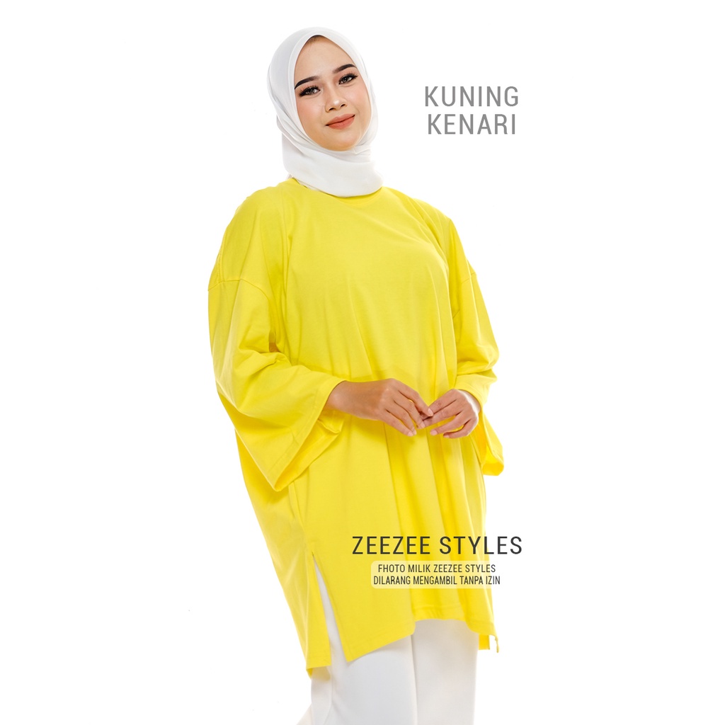 TERLARIS - Kaos Oversize Wanita Lengan Panjang Jumbo LD 130 Warna Kuning