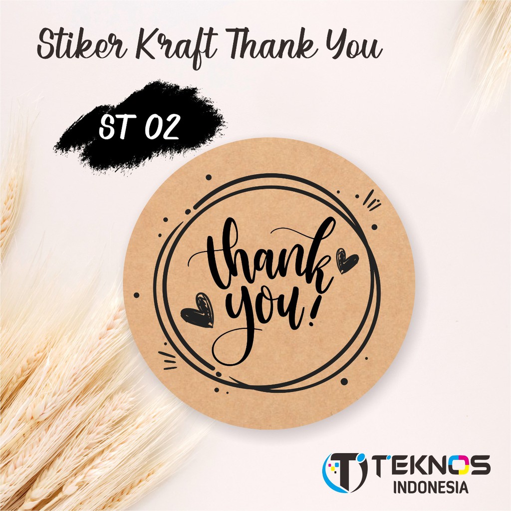 

STICKER THANK YOU KRAFT MURAH ST 02