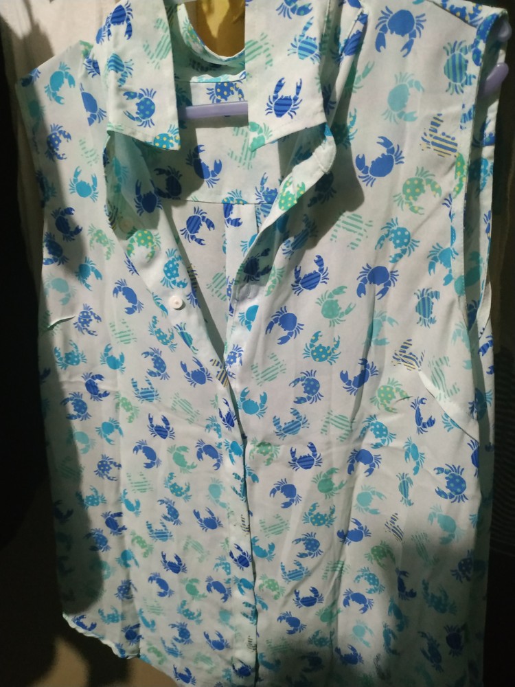 2685 - Talbots Printed Sleeveless Blouse | Tanktop Kerah