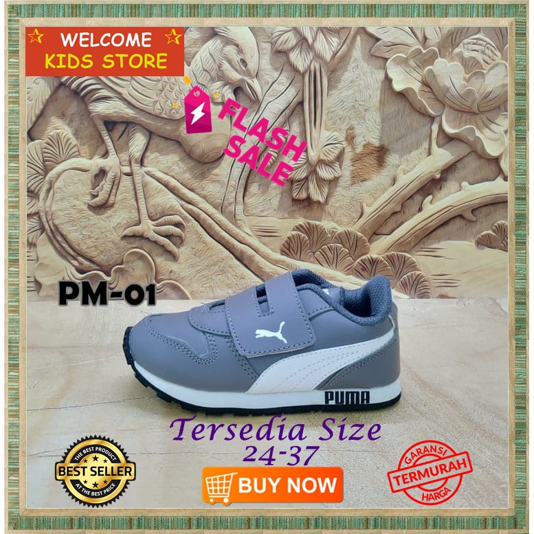  SEPATU  SPORT ANAK VELCRO  USIA 1 2 3 4 5 6 7 TAHUN NYAMAN 