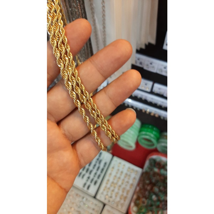 KALUNG TAMBANG TITANIUM PRIA WANITA GOLD AKSESORIS PRIA TITANIUM ASLI