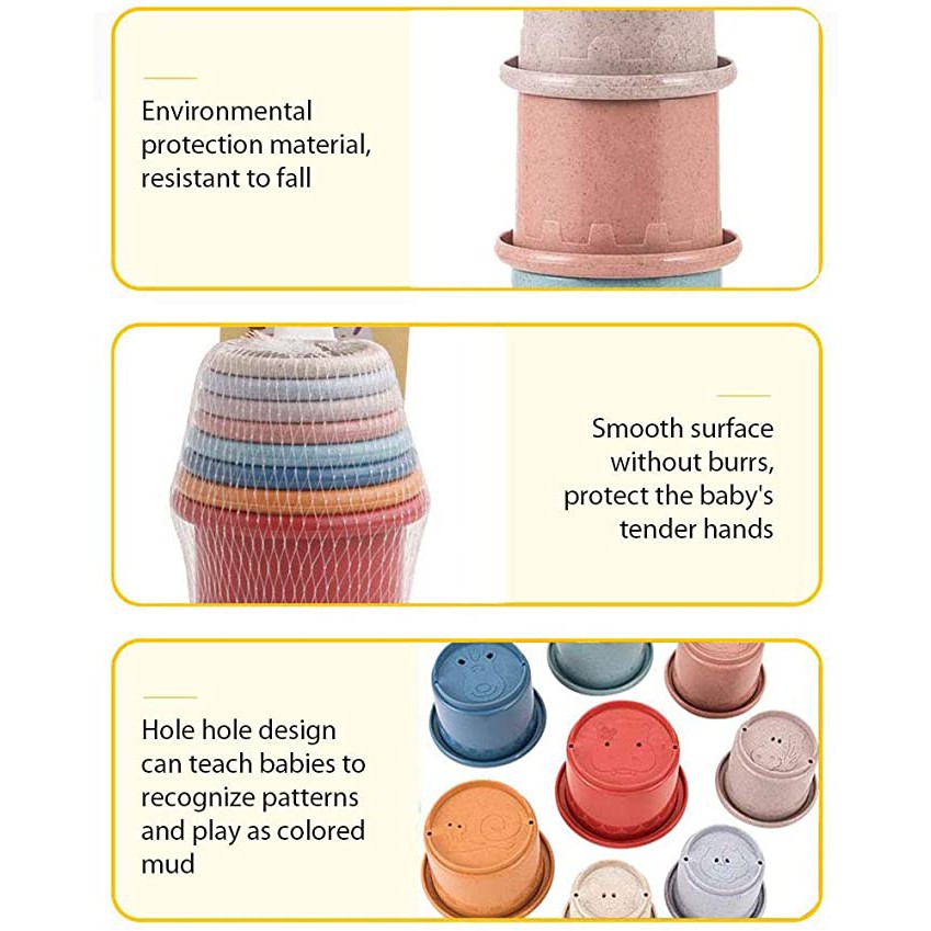 STACKING CUP TOYS 8Pcs | Mainan edukasi susun gelas bayi | baby education toys
