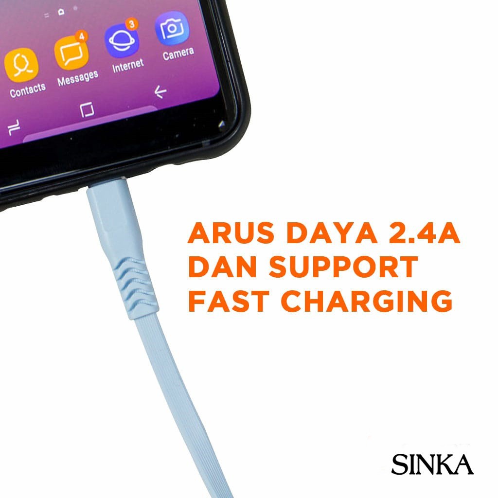 Kabel Data Merk sinka Fast Charging 2.4A Kualitas Premium - ACC PLUS