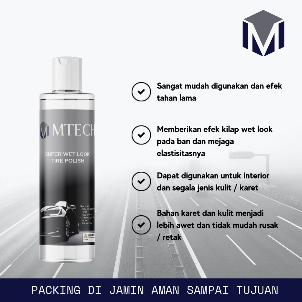 MTECH Semir Ban Tire Polish Pengkilap Ban Mobil Motor 250ml