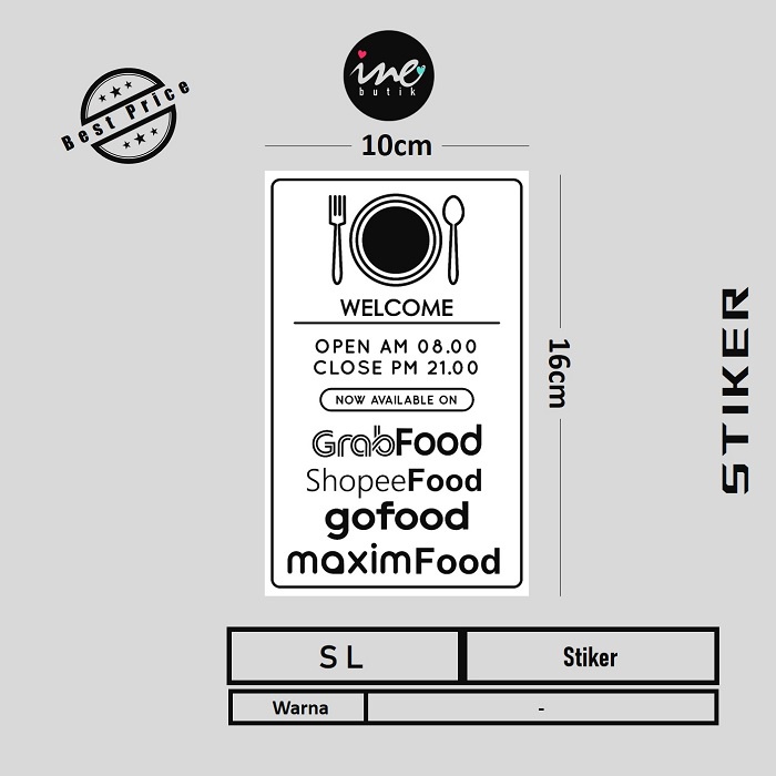 

STIKER ONLINE FOOD UNTUK WARUNG MAKAN DAN RESTORAN