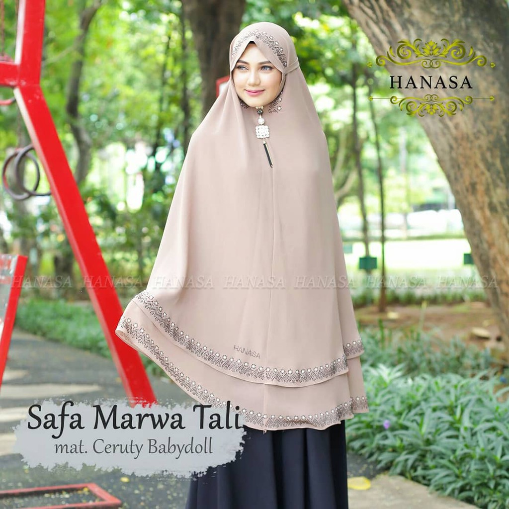 Hijab Syari Safa Marwa. Hijab Jumbo Ceruti. Hijab Syari Payet. By HANASA