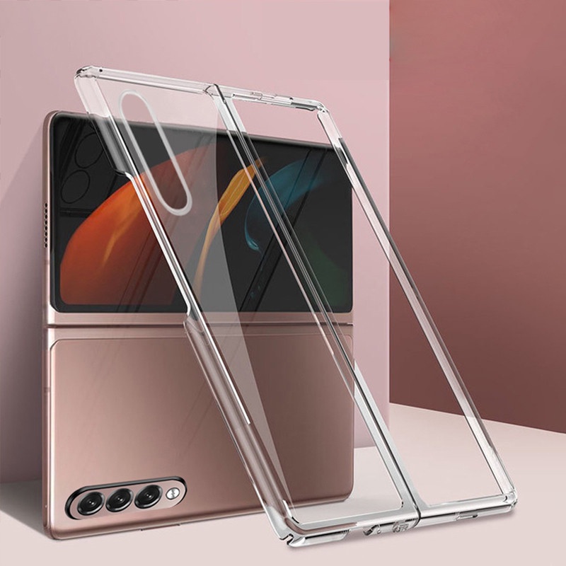 Hard PC Material Matte Case For Samsung Galaxy Z Fold3 Transparent Folding Protective Cover