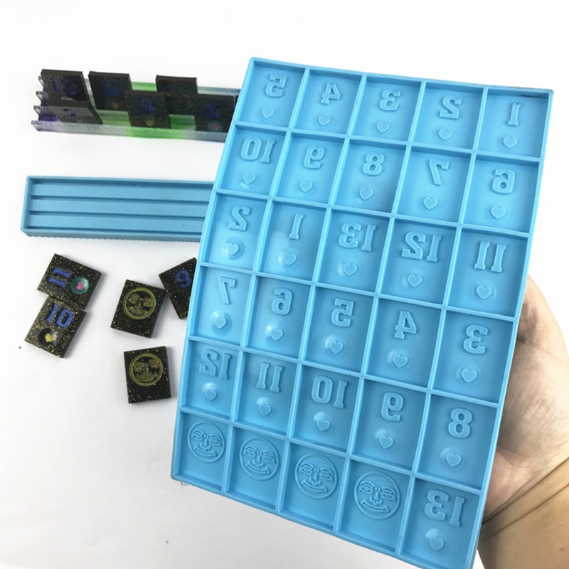 SIY  DIY Israeli Mahjong Epoxy Resin Mold Game Table Mahjong Casting Silicone Mould