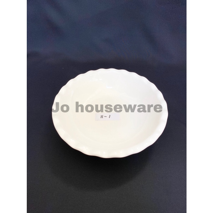 Mangkok matahari keramik diameter 20 cm unik hotelware putih 11-1