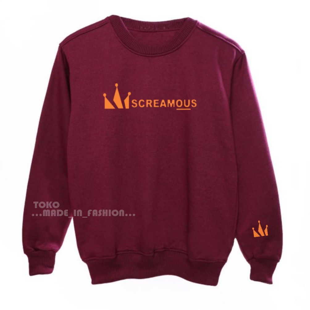 Sweater Crewneck Screamous Premium Unisex / Crewneck Pria Keren / Sweater Wanita Oversize