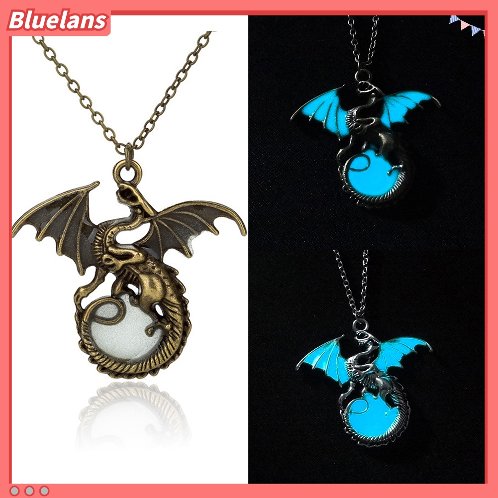 Bluelans Charm Sweater Chain Vintage Glow In The Dark Ancient  Pendant Necklace