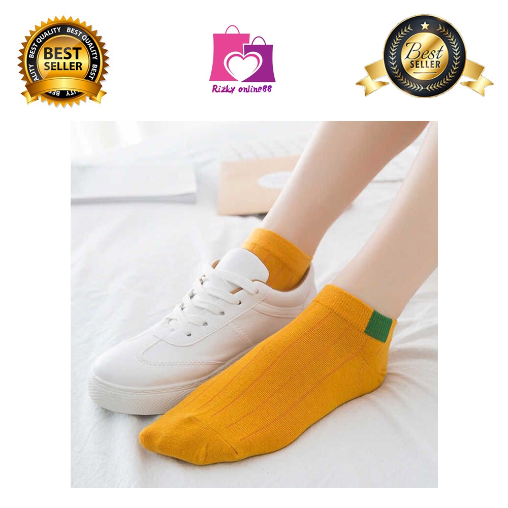 rizkyonline88 kaos kaki semata kaki garis fashion kaus kaki pria wanita Import U16