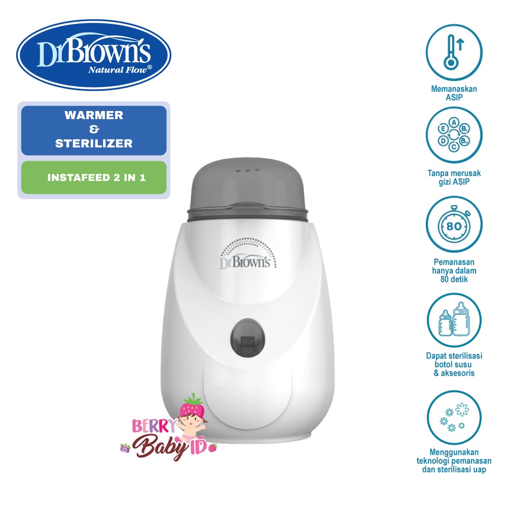 Dr Brown's Insta Feed Bottle Warmer Sterilizer Penghangat Susu Bayi Berry Mart