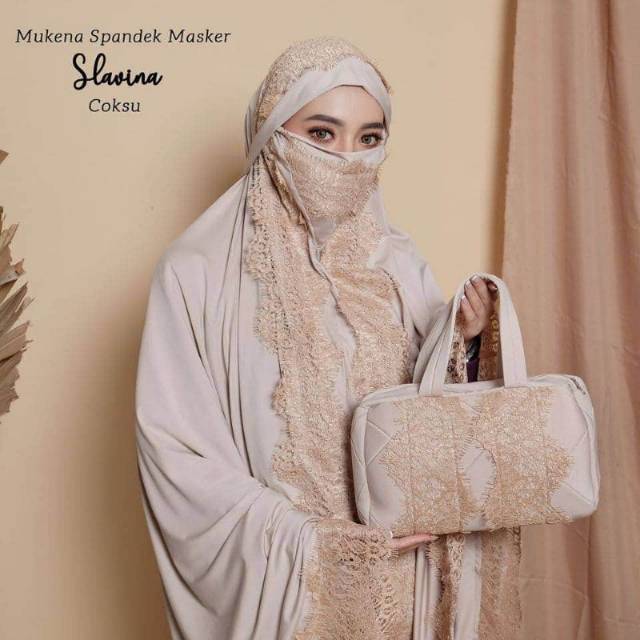 MUKENA TELEKUNG RUKUH KADO TRAVELLING HANTARAN SPANDEK MASKER SLAVINA DEWASA GROSIR TASIK MURAH