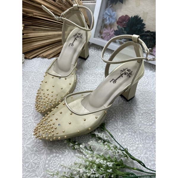 sepatu wanita Rafaizoutfit Aqila gold tinggi 7cm tahu